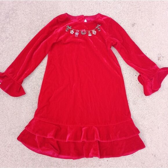 Sophie Rose red velvet holiday dress size 5 - Picture 1 of 5